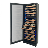 Allavino Reserva Series 67-Bottle 71″ Tall Dual Zone Left Hinge Black Shallow Wine Refrigerator with Wood Front Shelves
