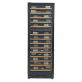 Allavino Reserva Series 67-Bottle 71″ Tall Dual Zone Left Hinge Black Shallow Wine Refrigerator with Wood Front Shelves