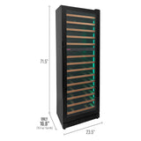 Allavino Reserva Series 67″ 71″ Tall Dual Zone Right Hinge Black Shallow Wine Refrigerator with Wood Shelf Fronts