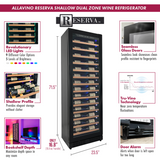 Allavino Reserva Series 67 Bottle 71″ Tall Single Zone Right Hinge Black Shallow Wine Refrigerator with Wood Front Shelves