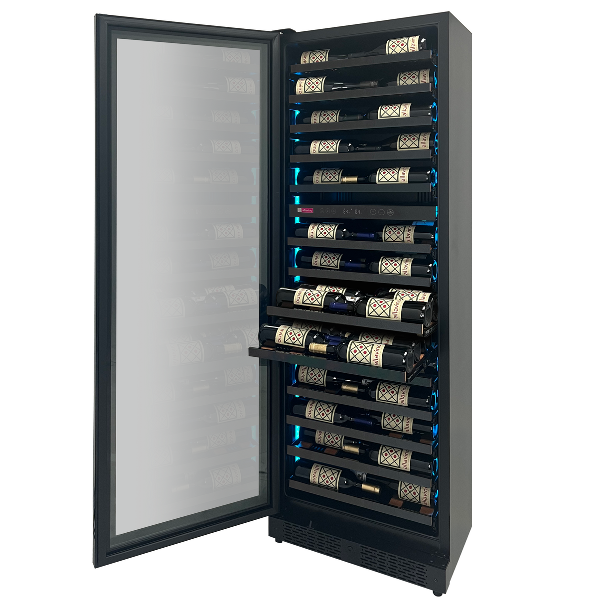 Allavino Reserva Series 67″ 71″ Tall Dual Zone Left Hinge Black Shallow Wine Refrigerator Console