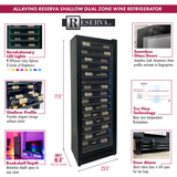 Allavino Reserva Series 67-Bottle 71″ Tall Dual Zone Right Hinge Black Shallow Wine Refrigerator Console