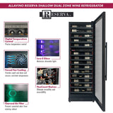 Allavino Reserva Series 67-Bottle 71″ Tall Dual Zone Right Hinge Black Shallow Wine Refrigerator Console