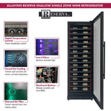 Allavino Reserva Series 67-Bottle 71″ Tall Single Zone Right Hinge Black Shallow Wine Refrigerator Console