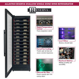 Allavino Reserva Series 134 Bottle 71" Tall Dual Zone Black Side-by-Side Shallow Wine Refrigerator Console