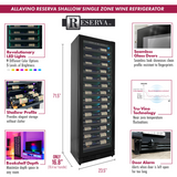 Allavino Reserva Series 67-Bottle 71″ Tall Single Zone Right Hinge Black Shallow Wine Refrigerator Console