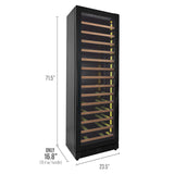 Allavino Reserva Series 67 Bottle 71″ Tall Single Zone Right Hinge Black Shallow Wine Refrigerator with Wood Front Shelves