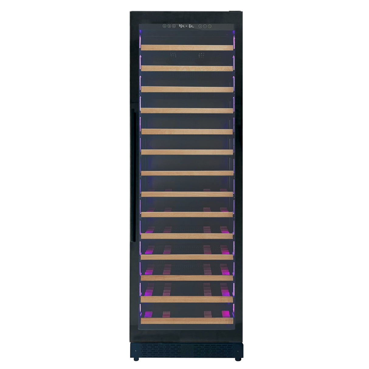 Allavino Reserva Series 67 Bottle 71″ Tall Single Zone Right Hinge Black Shallow Wine Refrigerator with Wood Front Shelves