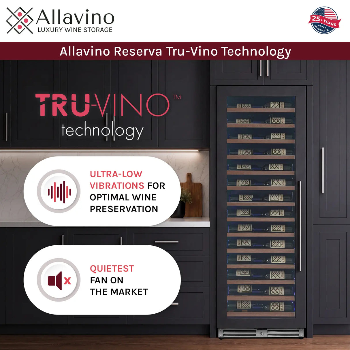 Allavino Reserva 67 Bottle 71" Single Zone Panel Ready Wine Refrigerator VSW6771S-1PRR