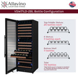 Allavino Reserva Series 172 Bottle Dual Zone Built-in Wine Refrigerator with Black Metal Door - Left Hinge