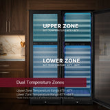 Allavino Reserva Series 172 Bottle Dual Zone Built-in Wine Refrigerator with Black Metal Door - Left Hinge