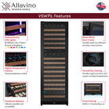 Allavino Reserva Series 172 Bottle Dual Zone Built-in Wine Refrigerator with Black Metal Door - Left Hinge