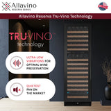 Allavino Reserva Series 172 Bottle Dual Zone Built-in Wine Refrigerator with Black Metal Door - Left Hinge