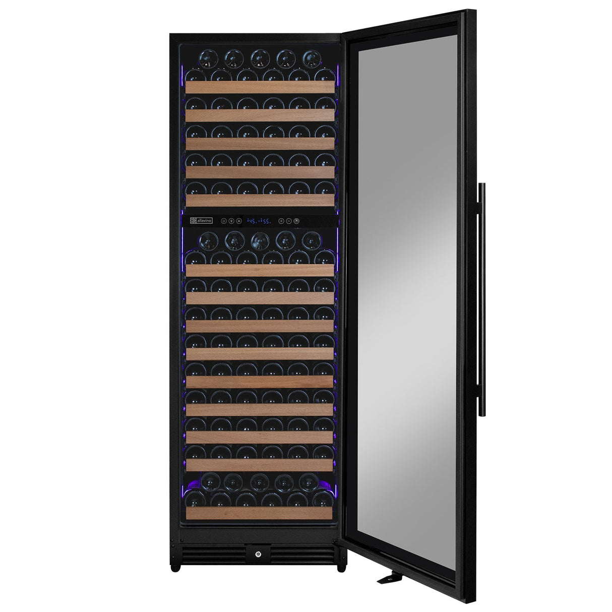 Allavino Reserva Series 172 Bottle Dual Zone Built-in Wine Refrigerator with Black Metal Door - Right Hinge