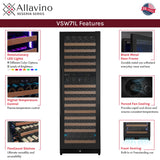 Allavino Reserva Series 172 Bottle Dual Zone Built-in Wine Refrigerator with Black Metal Door - Right Hinge