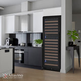Allavino Reserva Series 172 Bottle Dual Zone Built-in Wine Refrigerator with Black Metal Door - Right Hinge