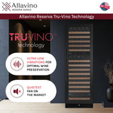 Allavino Reserva Series 172 Bottle Dual Zone Built-in Wine Refrigerator with Black Metal Door - Right Hinge