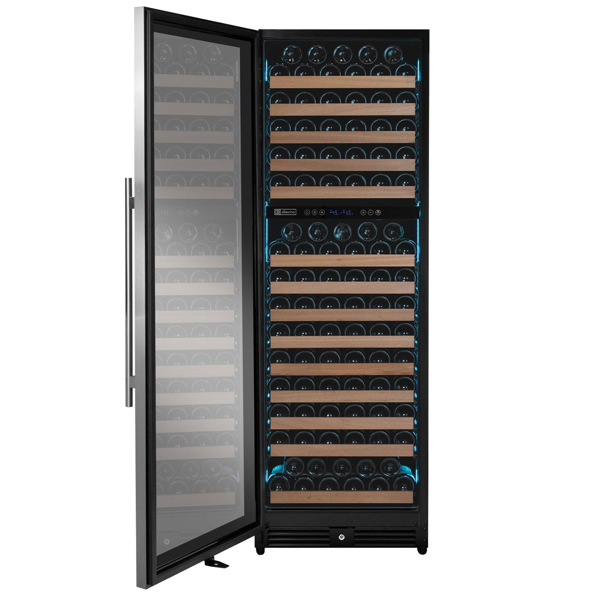 Allavino Reserva Series 172-Bottle Dual Zone Built-In Wine Refrigerator with Stainless Steel Door Left Hinge VSW71LD-2SL