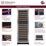 Allavino Reserva Series 172-Bottle Dual Zone Built-In Wine Refrigerator with Stainless Steel Door Left Hinge VSW71LD-2SL