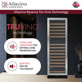 Allavino Reserva Series 172-Bottle Dual Zone Built-In Wine Refrigerator with Stainless Steel Door Left Hinge VSW71LD-2SL