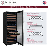 Allavino Reserva Series 172-Bottle Dual Zone Built-In Wine Refrigerator with Stainless Steel Door Right Hinge VSW71LD-2SR