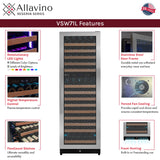 Allavino Reserva Series 172-Bottle Dual Zone Built-In Wine Refrigerator with Stainless Steel Door Right Hinge VSW71LD-2SR