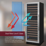 Allavino Reserva Series 172-Bottle Dual Zone Built-In Wine Refrigerator with Stainless Steel Door Right Hinge VSW71LD-2SR