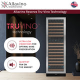 Allavino Reserva Series 172-Bottle Dual Zone Built-In Wine Refrigerator with Stainless Steel Door Right Hinge VSW71LD-2SR