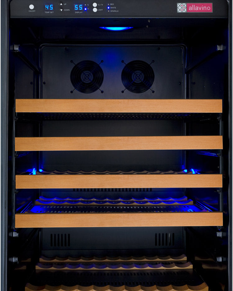 Allavino 47″ Wide FlexCount II Tru‑Vino 354 Bottle Dual Zone Black Side‑by‑Side Wine Refrigerator 2X‑VSWR177‑1B20