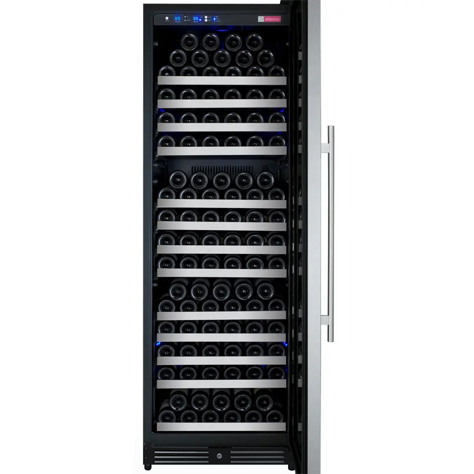 Allavino 24” Wide FlexCount II Tru-Vino 177 Bottle Single Zone Stainless Steel Right Hinge Wine Refrigerator
