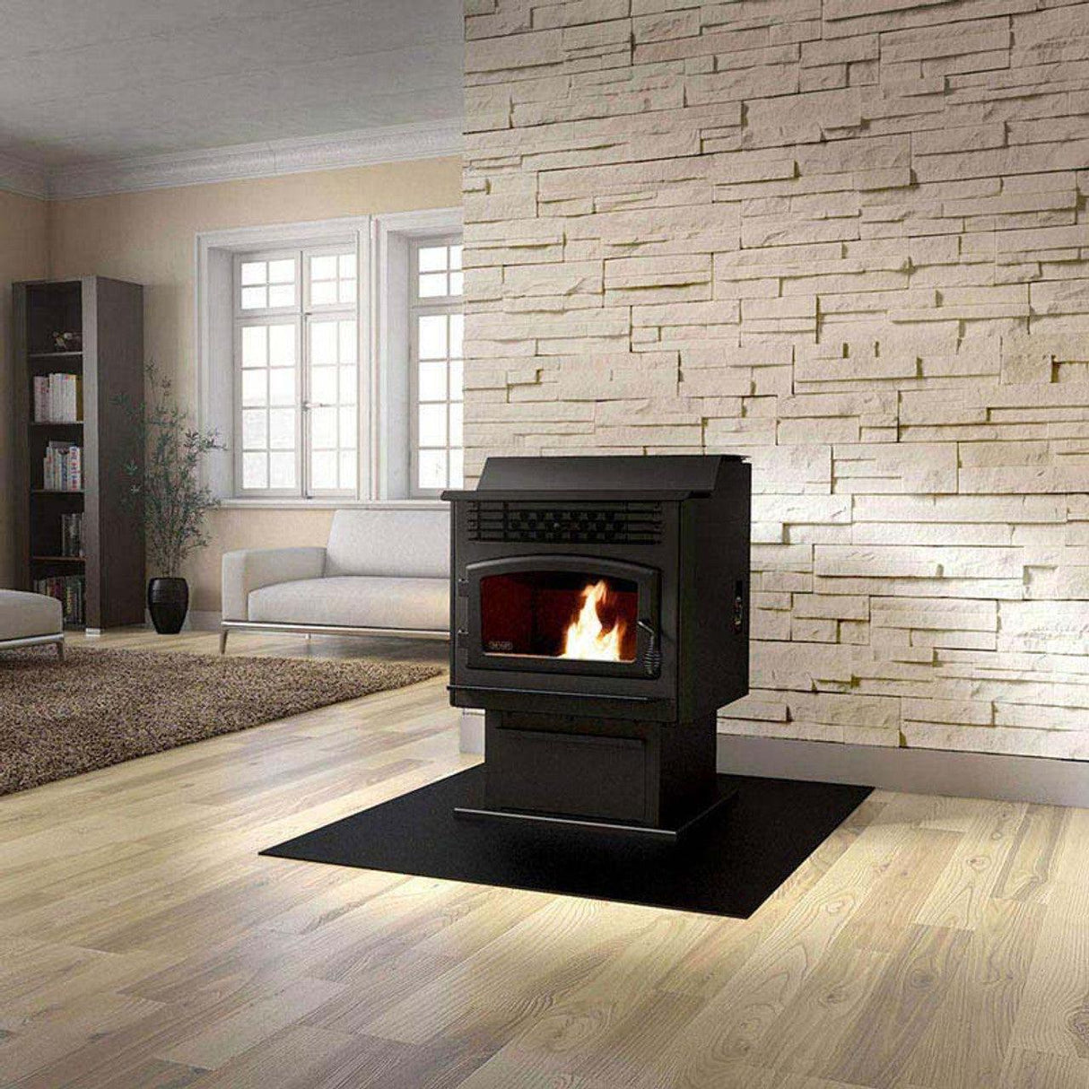 Ventis 25" VB00022 Black Pellet Stove With Pedestal, EPA2020 Certified