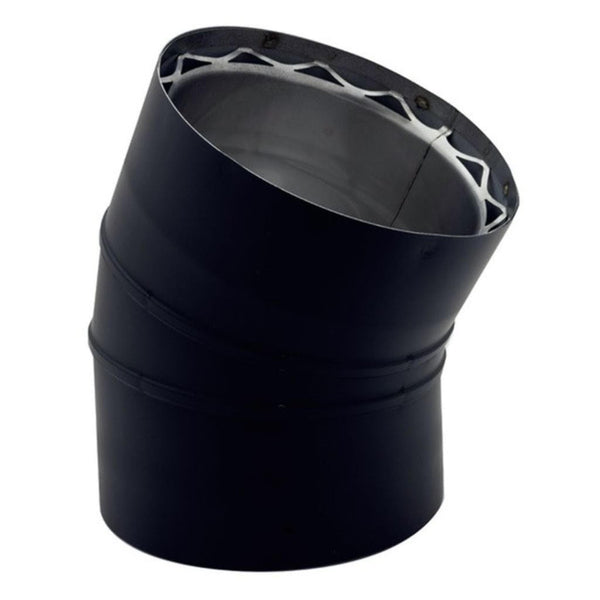 Ventis 6" Black 30-Degree Fixed Elbow (Double-Wall Black Stove Pipe)