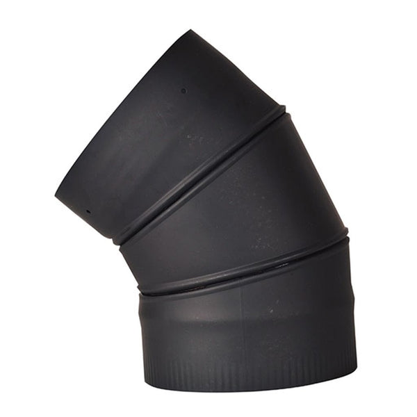 Ventis 6" Black 45-Degree Adjustable Elbow (Single-Wall Black Stove Pipe)