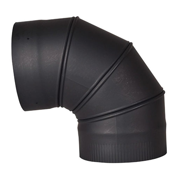 Ventis 6" Black 90-Degree Adjustable Elbow (Single-Wall Black Stove Pipe)