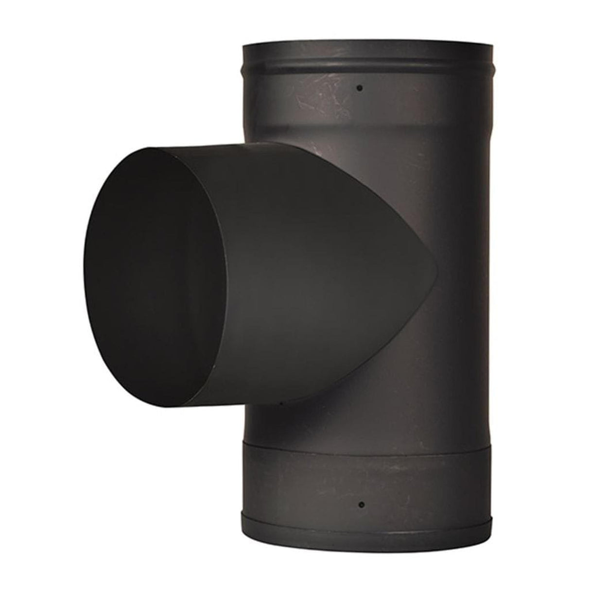 Ventis 6" Black Tee With Fixed Snout (Single-Wall Black Stove Pipe)
