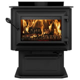Ventis 27" HES240 Large Black Wood Stove With Pedestal