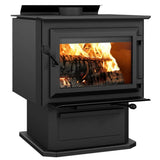 Ventis HES350 29" Black Wood Burning Extra Large Stove With Pedestal, EPA2020 Certified