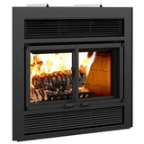 Ventis ME150 40" Black Wood Burning Fireplace With Firescreen Doors