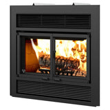 Ventis ME150 40" Black Wood Burning Fireplace With Firescreen Doors