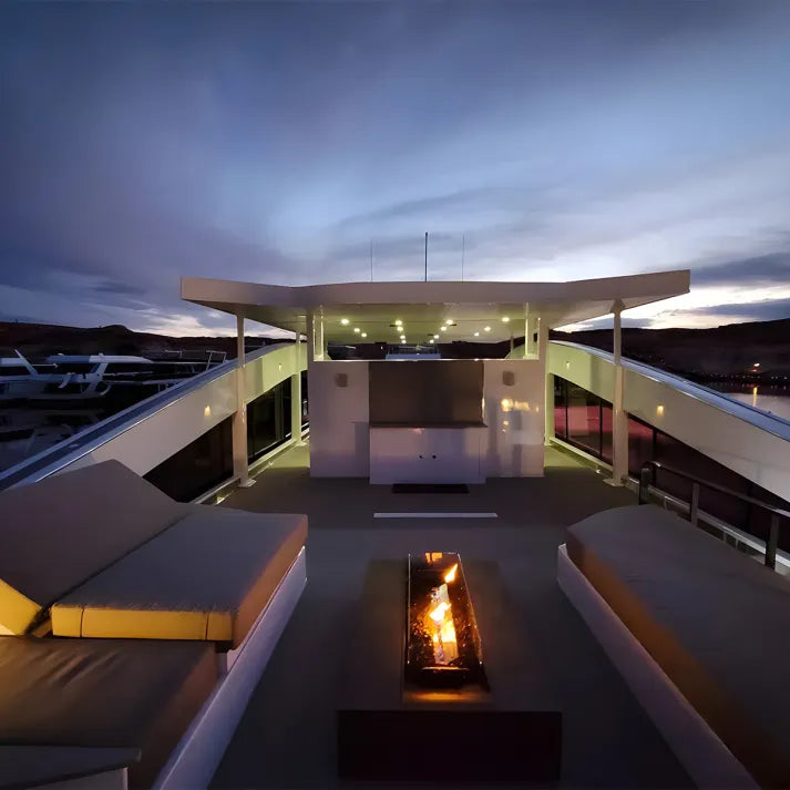 HearthArtSinn Volcano 15 Outdoor Stainless Gas Fireplace Steel Fire Pit