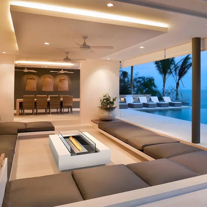 HearthArtSinn Volcano 15 Outdoor Stainless Gas Fireplace Steel Fire Pit