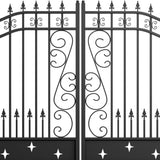 Chery Industrial 16x8 ft Dual Swing Driveway Gate with Star Pattern
