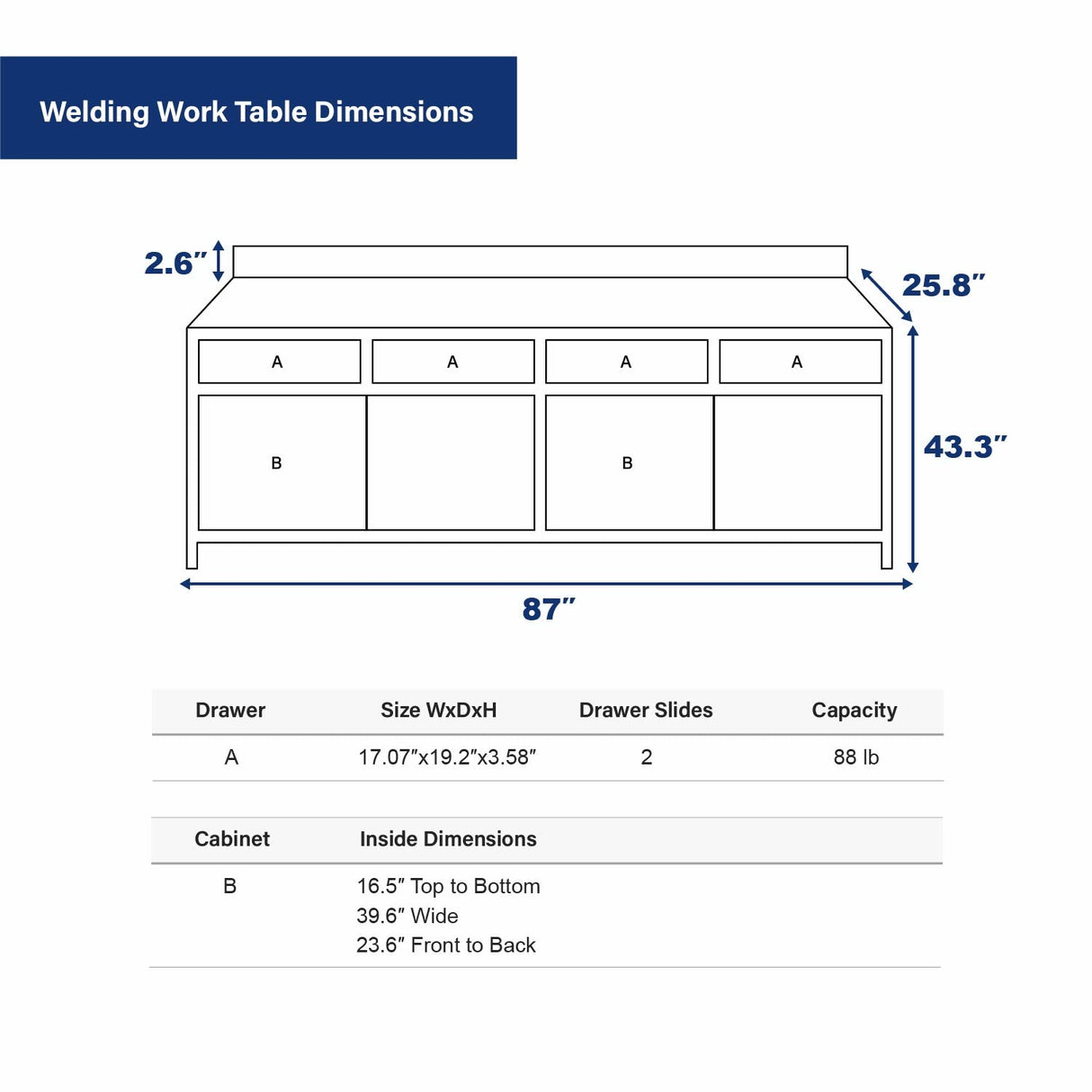 Chery Industrial 87" Welding Work Table