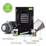 Harvest Right Medium Home Pro Freeze Dryer with Oil Free Vacuum Pump, 5 Trays and Mylar Starter Kit in Black