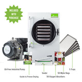 Harvest Right Medium Home Pro Freeze Dryer with Oil Free Vacuum Pump, 5 Trays and Mylar Starter Kit in White