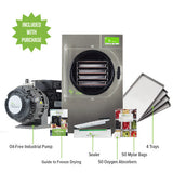 Harvest Right Small Home Pro Freeze Dryer with Oil Free Vacuum Pump, 4 Trays and Mylar Starter Kit in Stainless Steel
