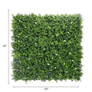 Designer Plants USA White Flowering Artificial Boxwood Wall 40" x 40" Commercial Grade