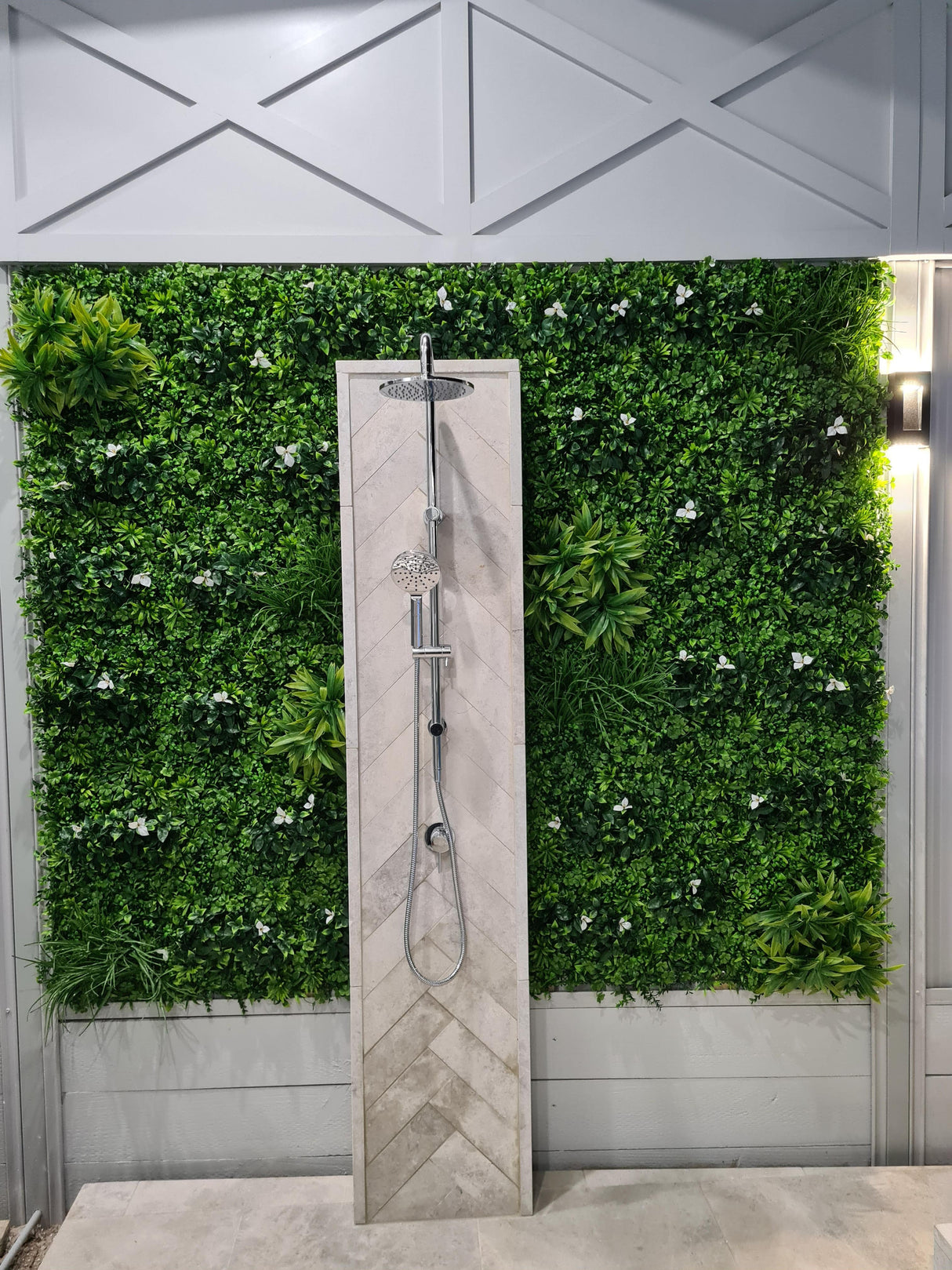 Designer Plants USA Luxury White Oasis Artificial Vertical Garden 40" x 40" 11SQ FT Commercial Grade UV Resistant