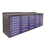 Chery Industrial 10’ Storage Cabinet with 35 Drawers Heavy‑Duty Tool Workbench