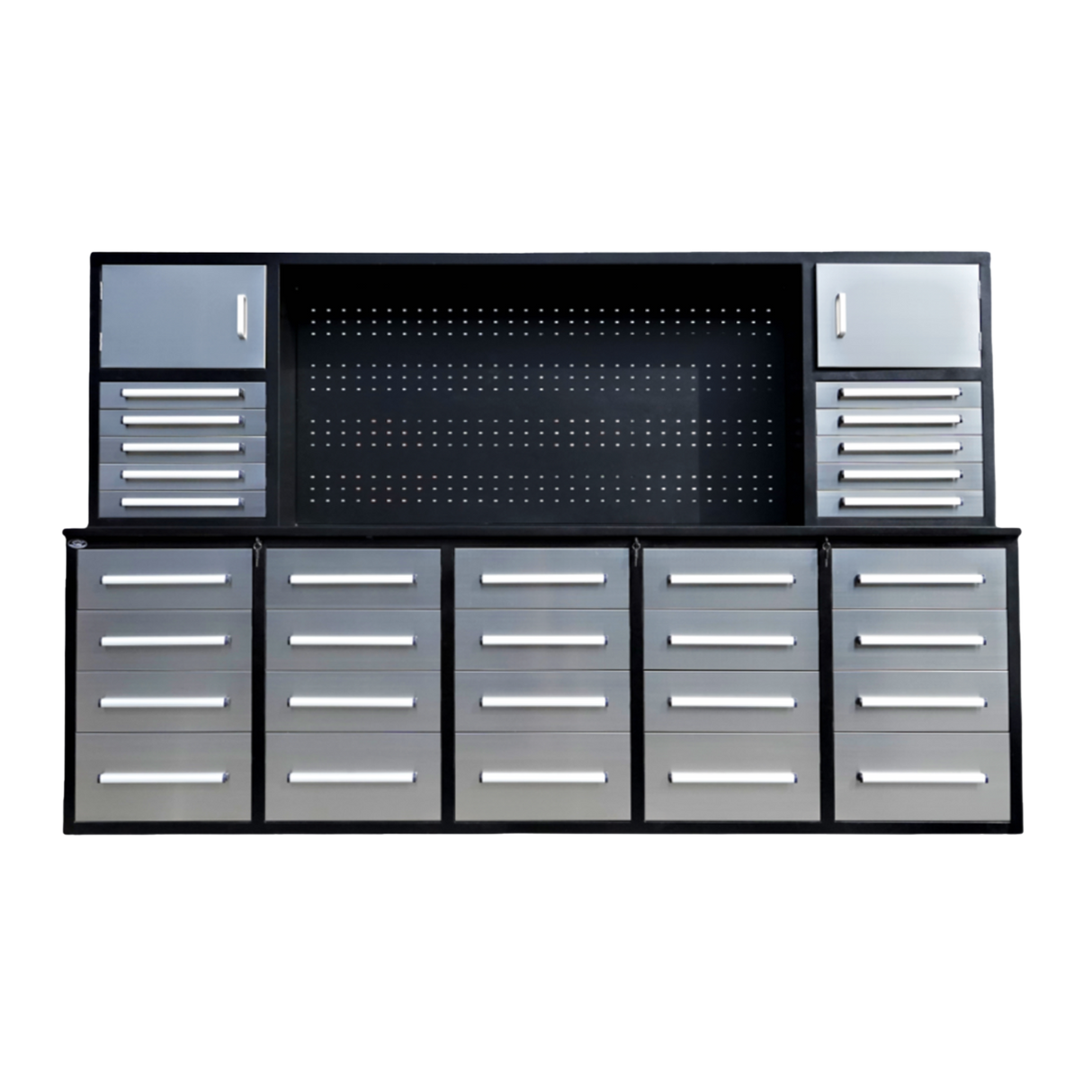 Chery Industrial Steelman 10’ Storage Cabinet with Workbench, 30 Drawers WW000183